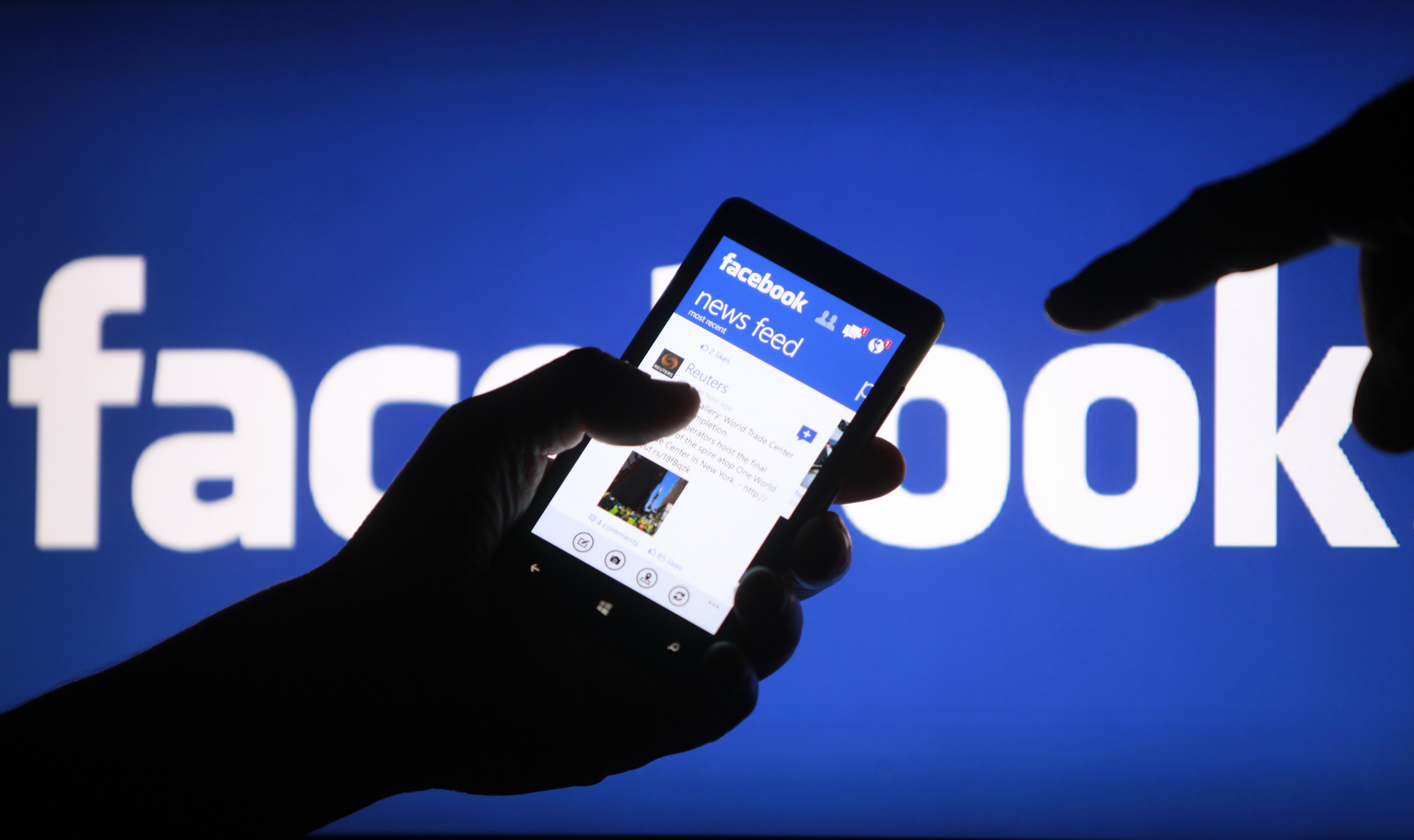 Facebook marketing being shown on a smartphone